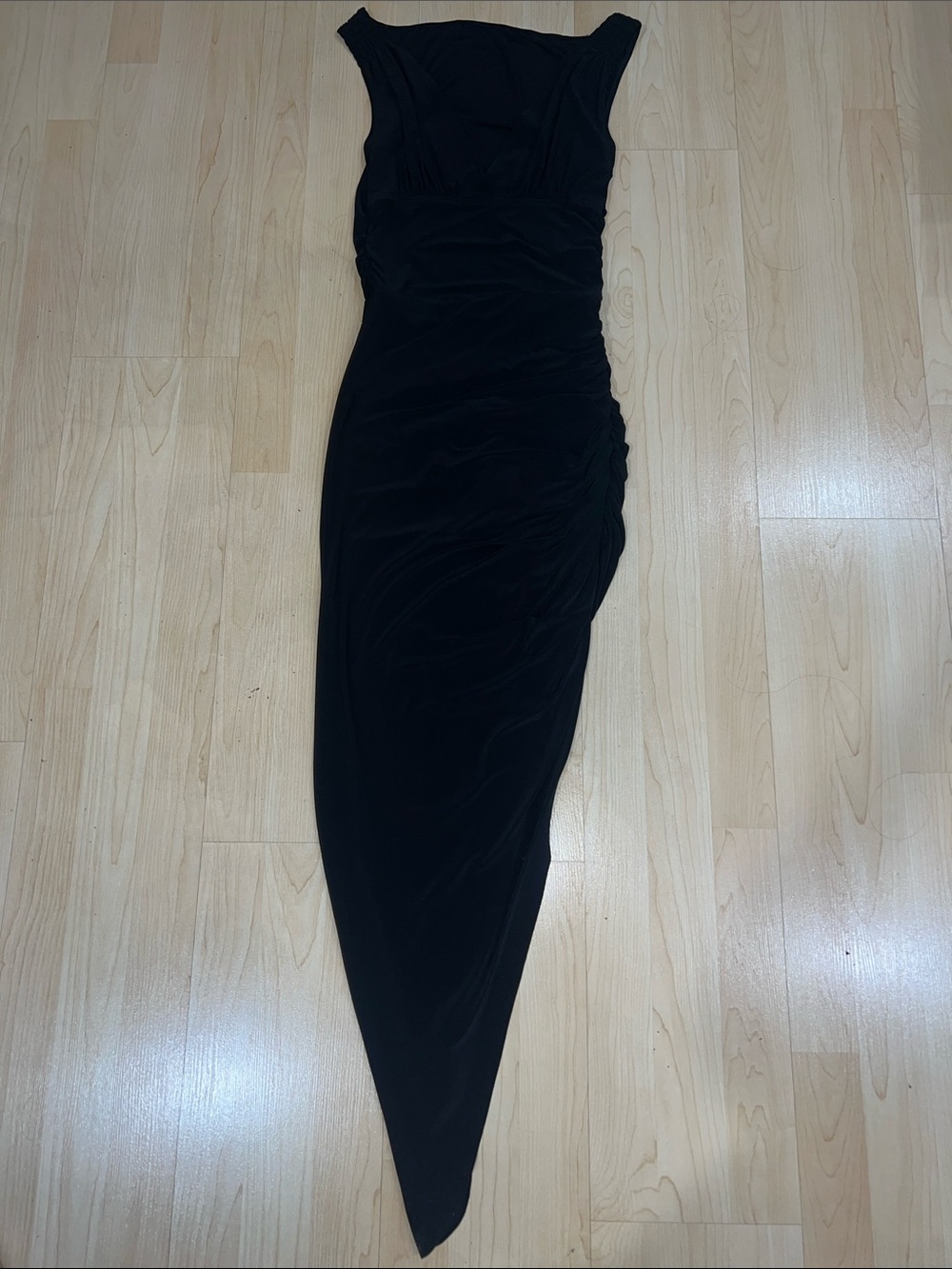 Norma Kamali Tara Side Drape Gown Black - Medium